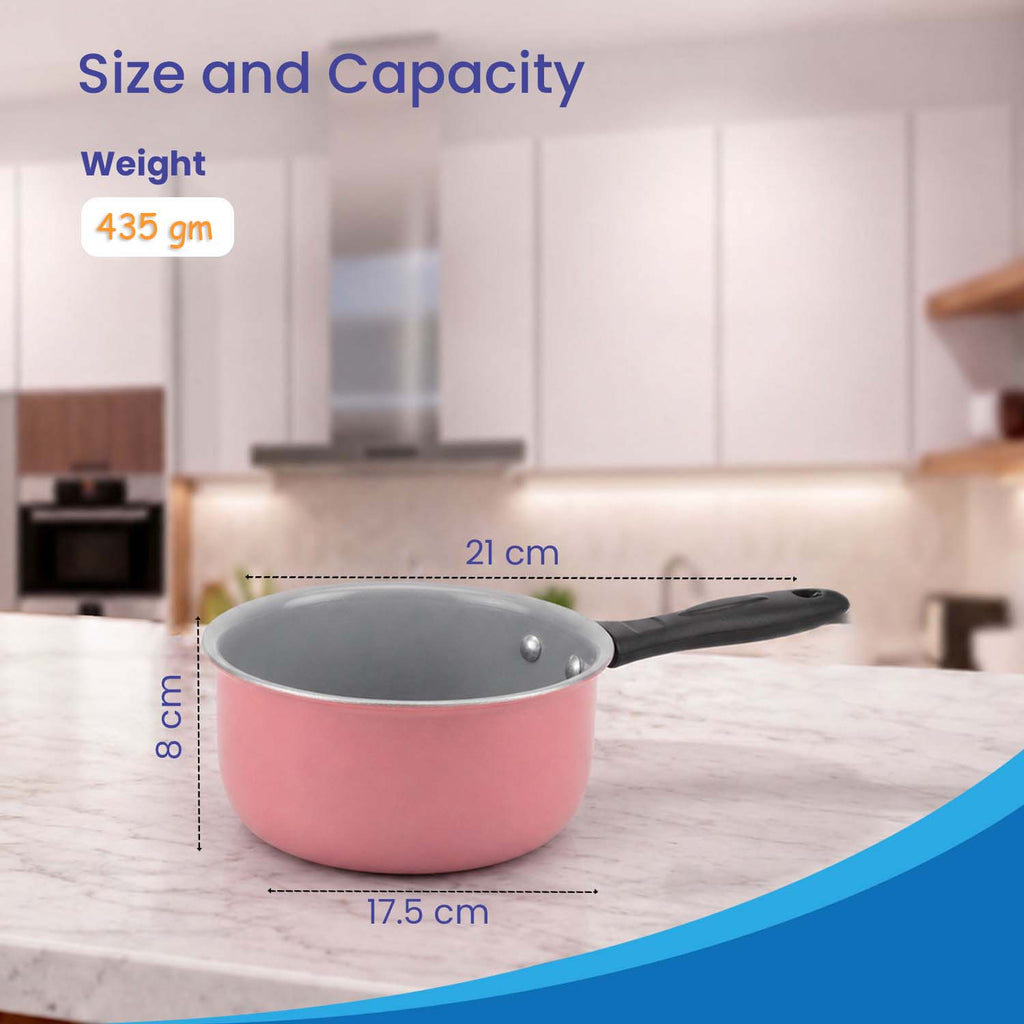 Premium Pink Non-Stick Saucepan |  PFAS, and PFOS Free