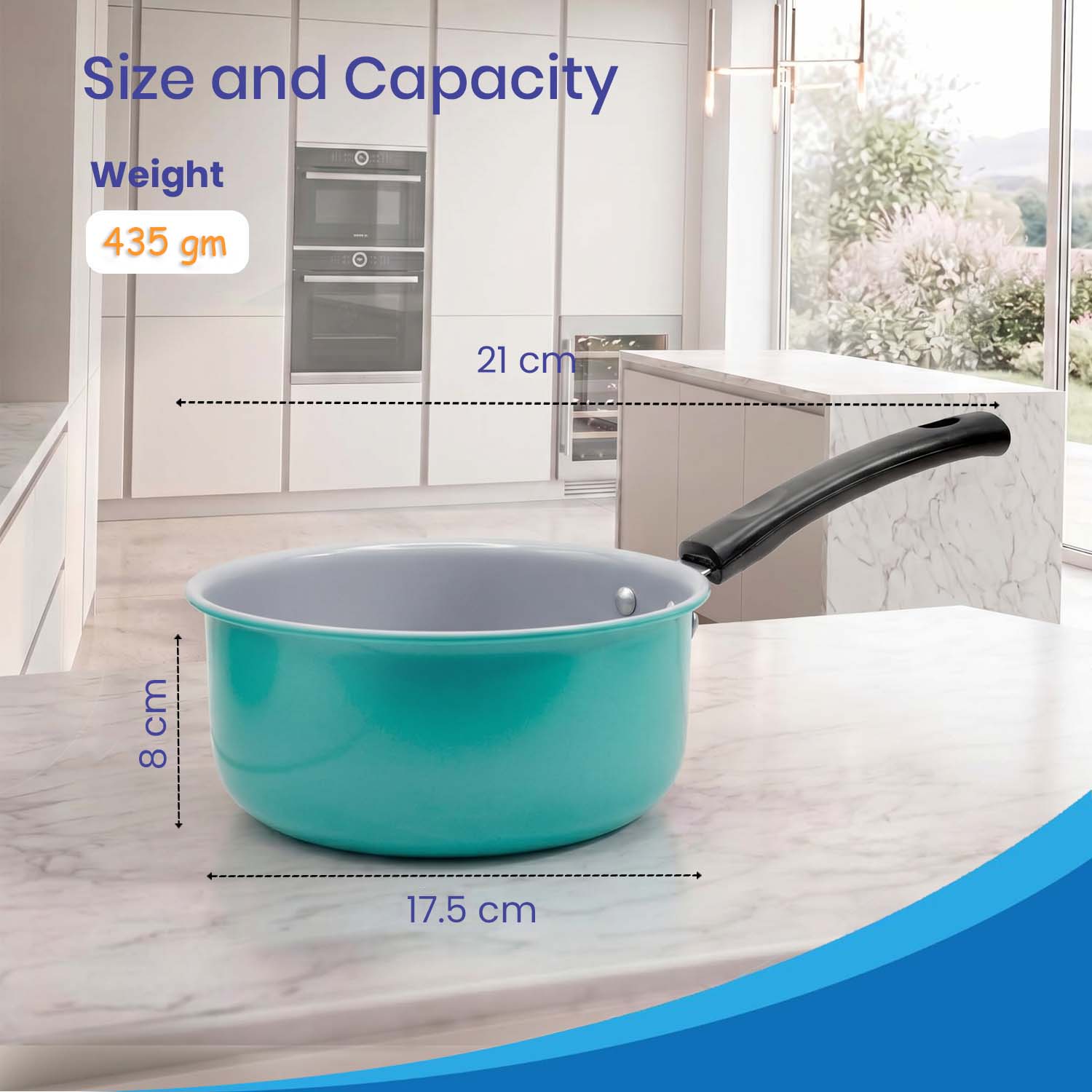 Premium Aqua Non-Stick Saucepan |  PFAS, and PFOS Free