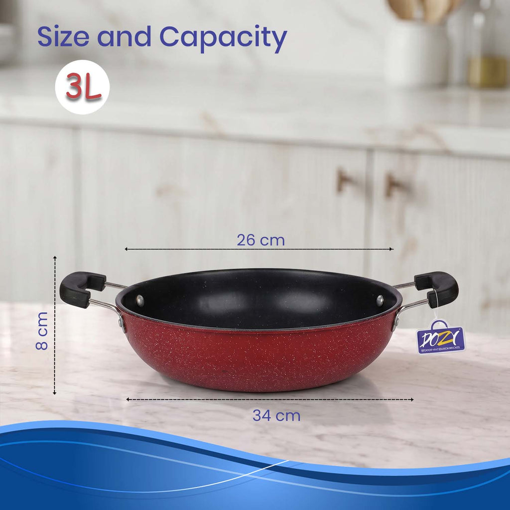 Non-Stick Kadai with Staycool Handles, FDA Approved