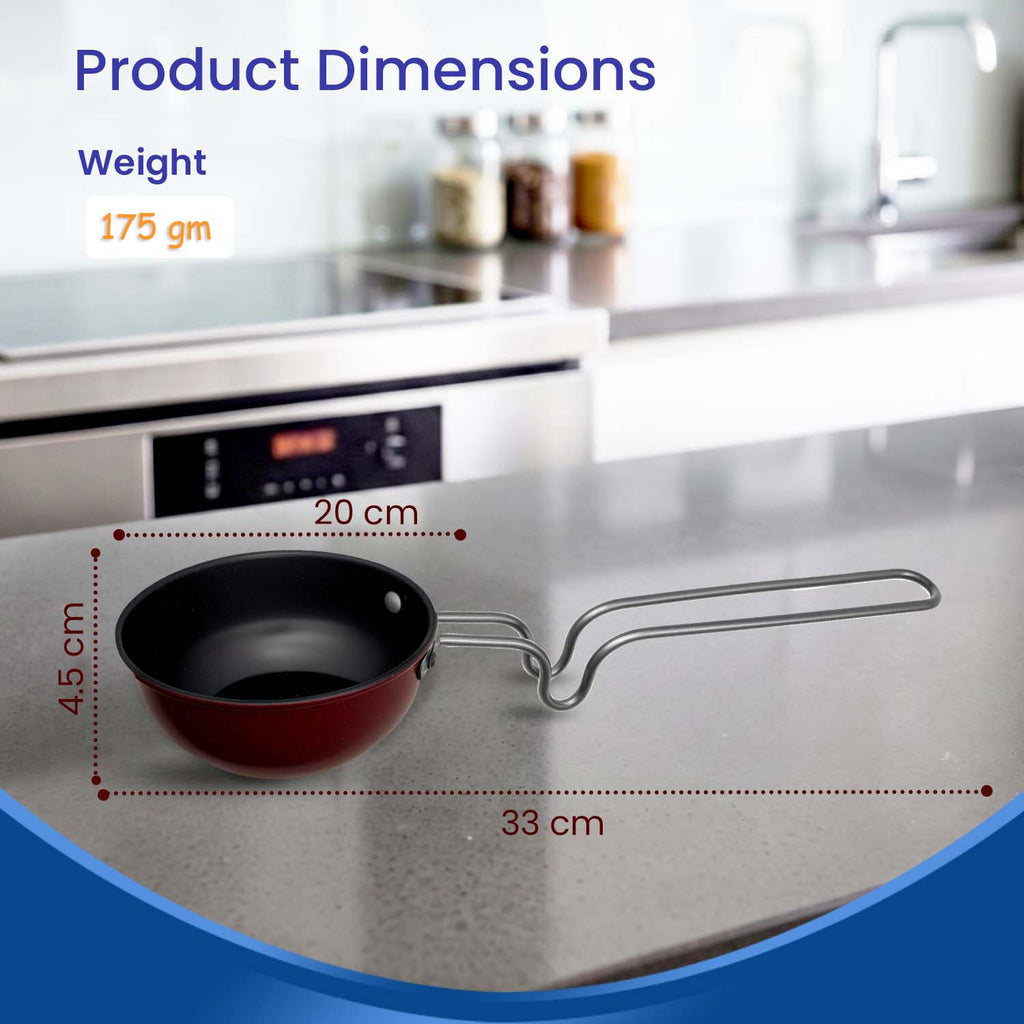 Non-Stick Mini Tadka Pan with Stainless Steel Wire Handle