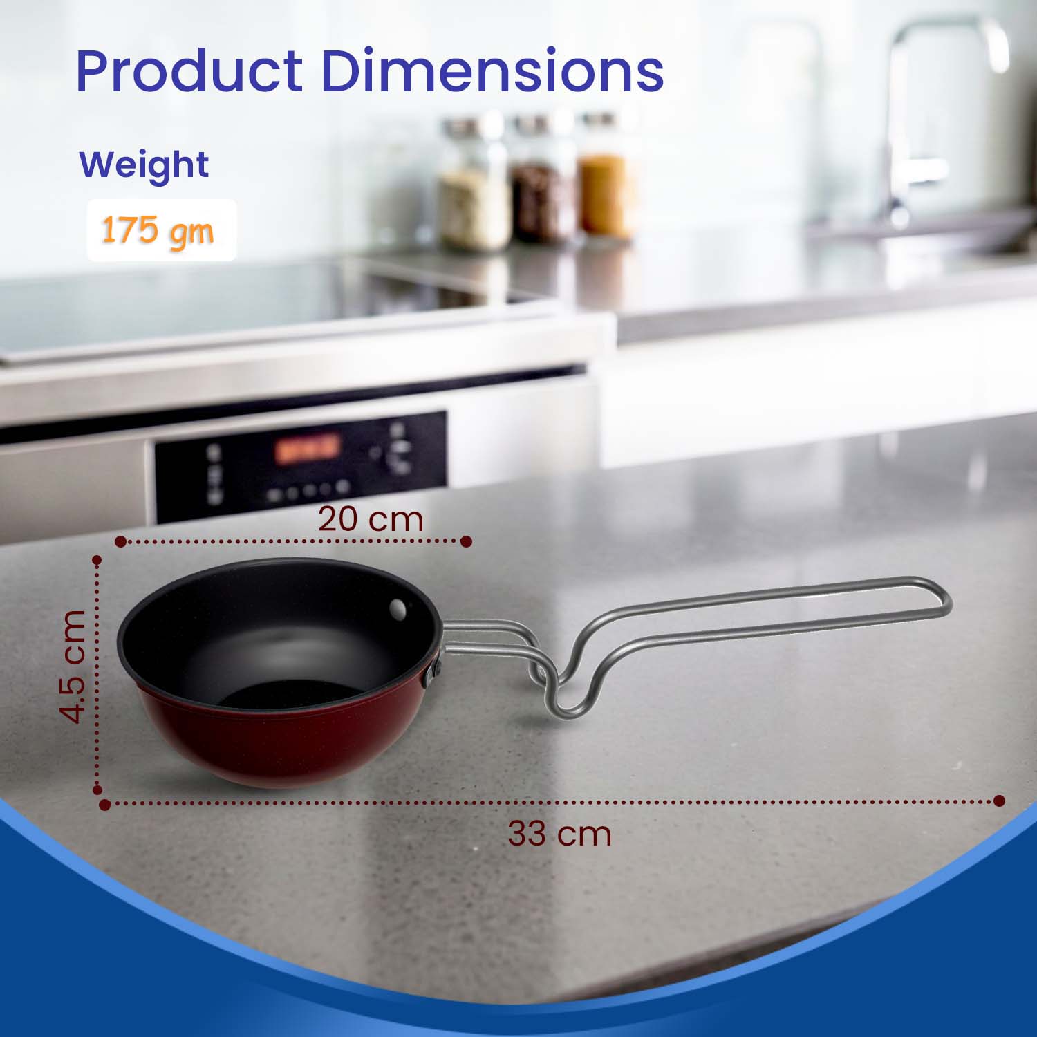 Non-Stick Mini Tadka Pan with Stainless Steel Wire Handle