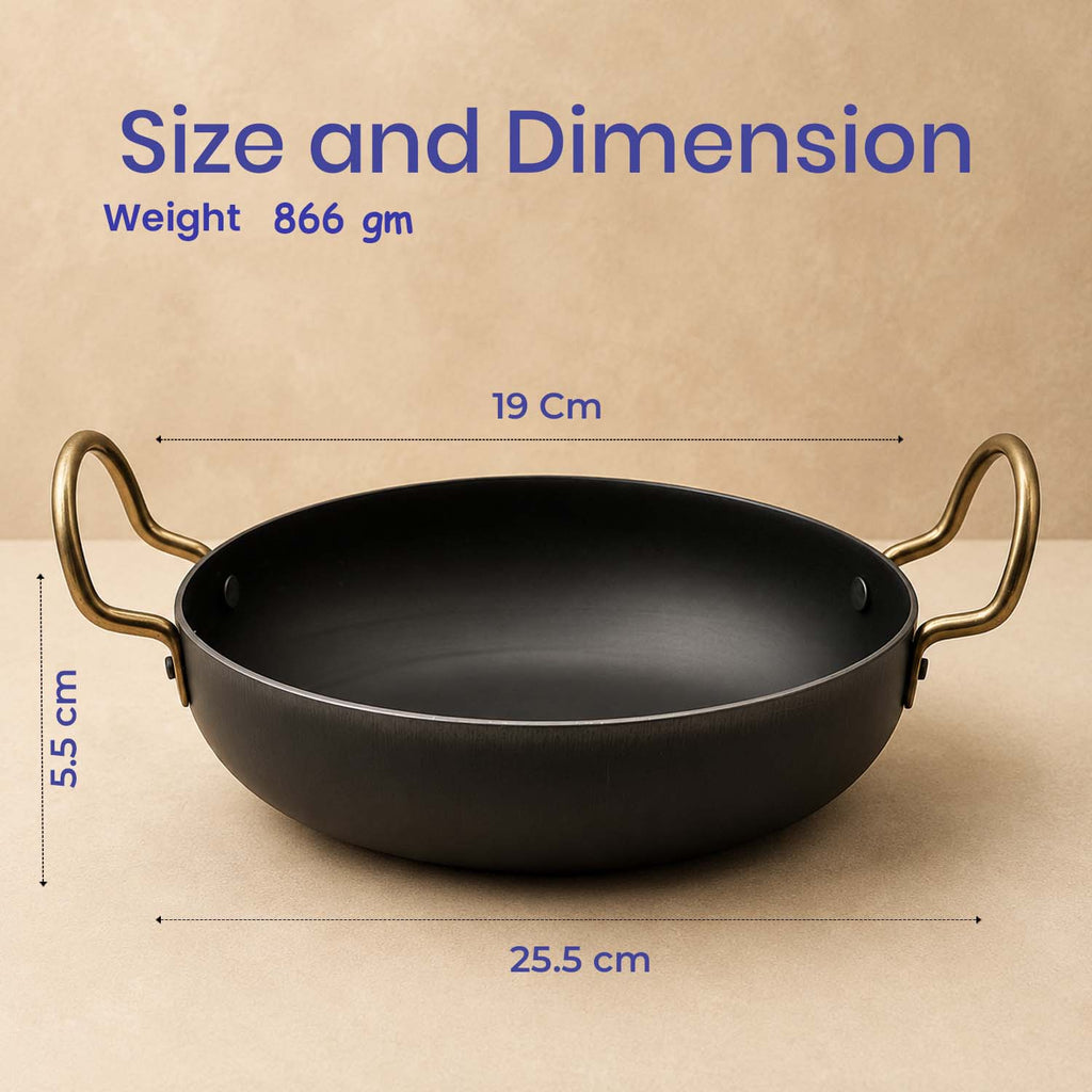 Dozy Iron kadai Pre-seasoned, 100% Pure, Toxin-free