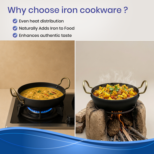 Dozy Iron kadai Pre-seasoned, 100% Pure, Toxin-free