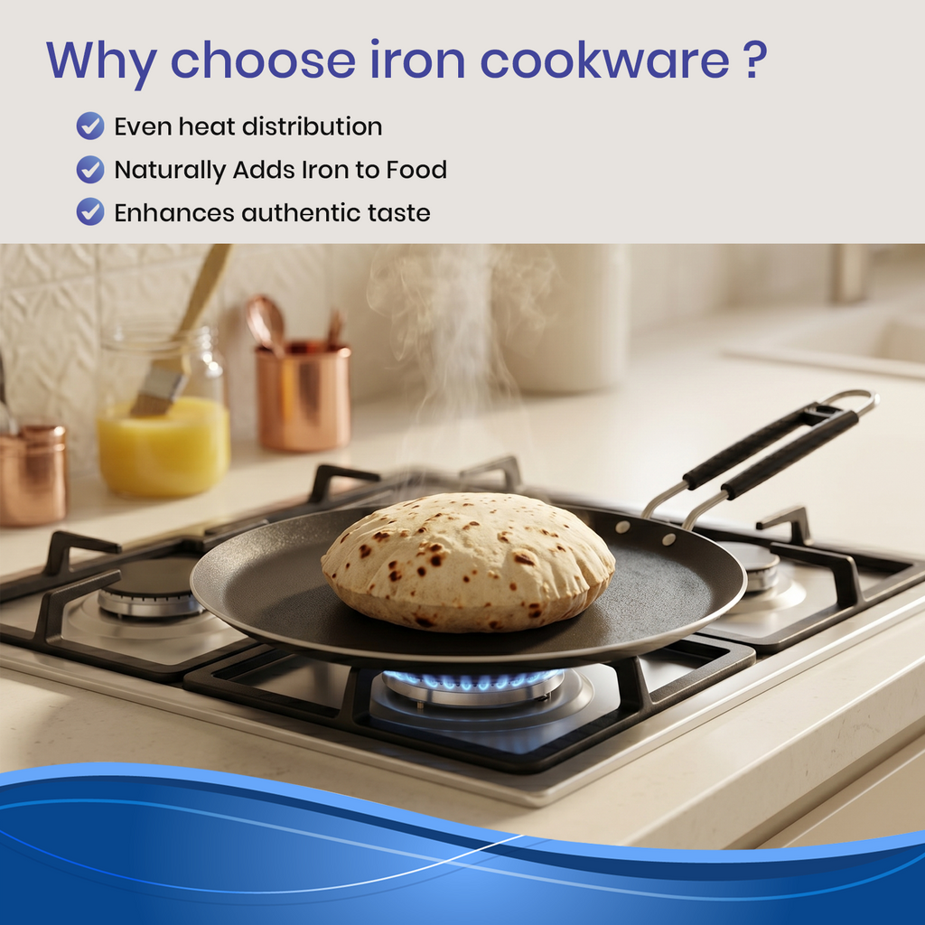 Pre-Seasoned  Iron Tawa Flat Dosa/Roti Pan