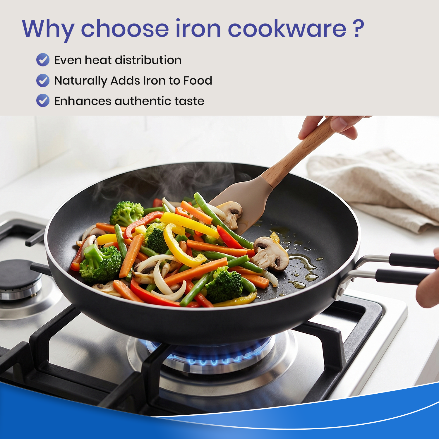 Pre-Seasoned  Iron Frypan, 100% pure, Toxin Free