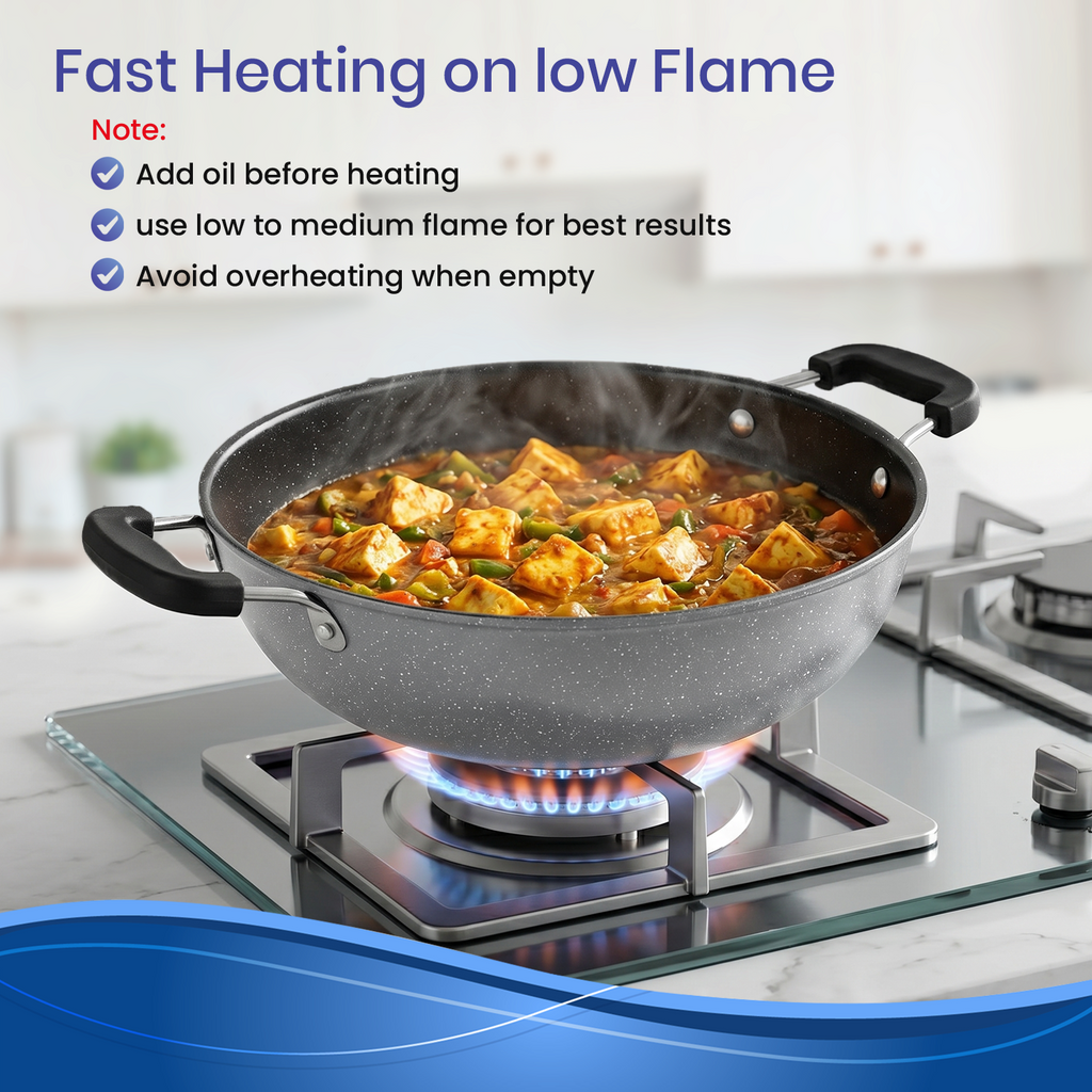 Non-Stick Kadhai | Gas & Induction | FDA Approved