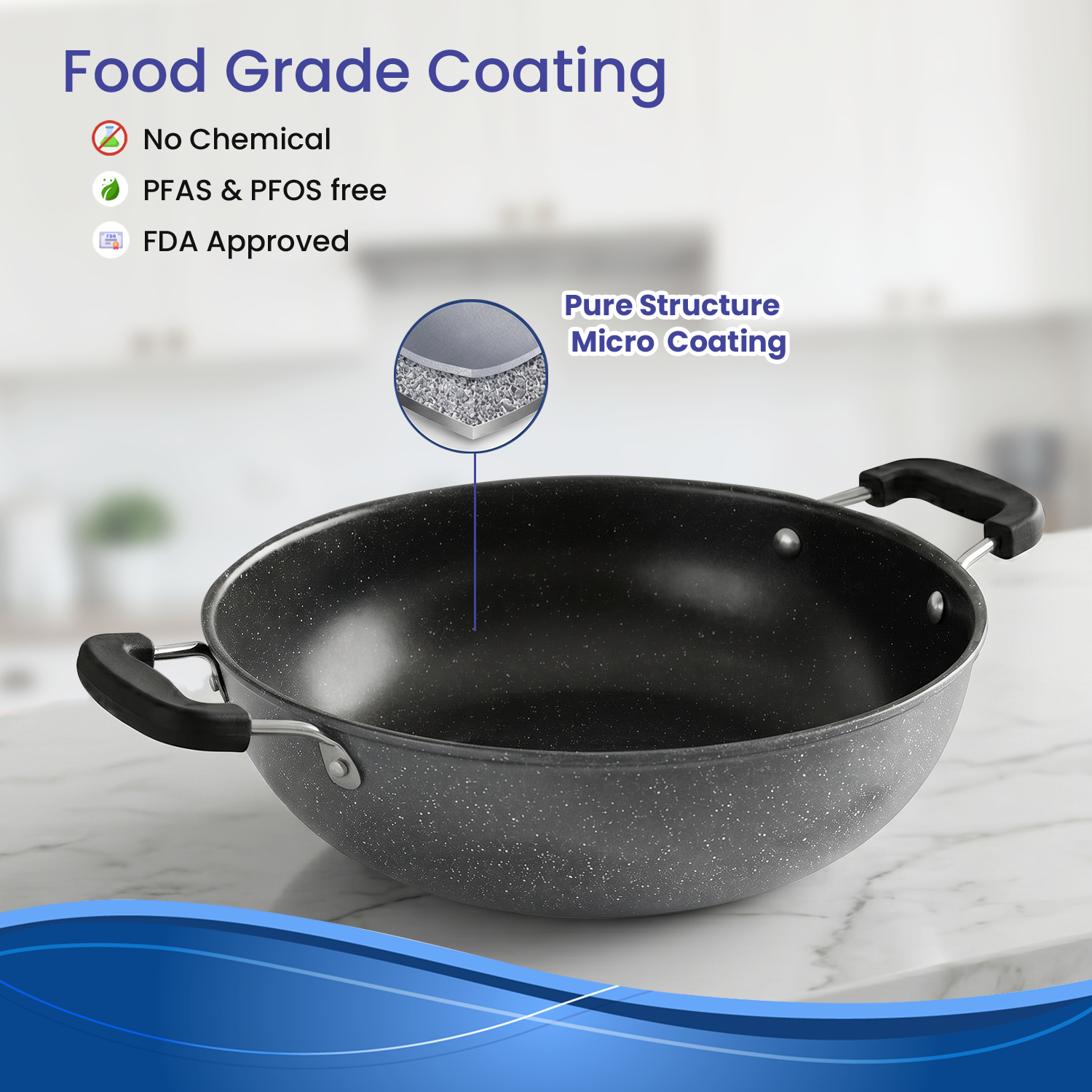 Non-Stick Kadhai | Gas & Induction | FDA Approved