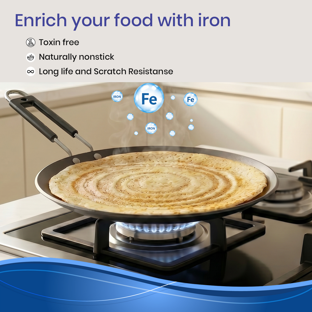 Pre-Seasoned  Iron Tawa Flat Dosa/Roti Pan