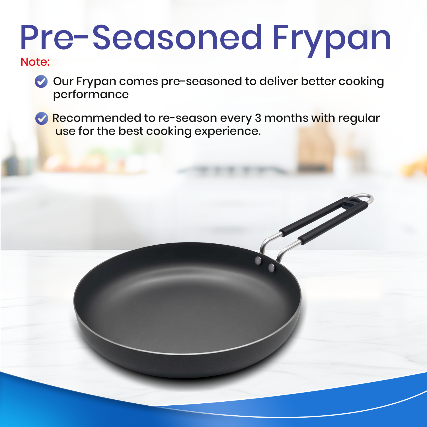 Pre-Seasoned  Iron Frypan, 100% pure, Toxin Free