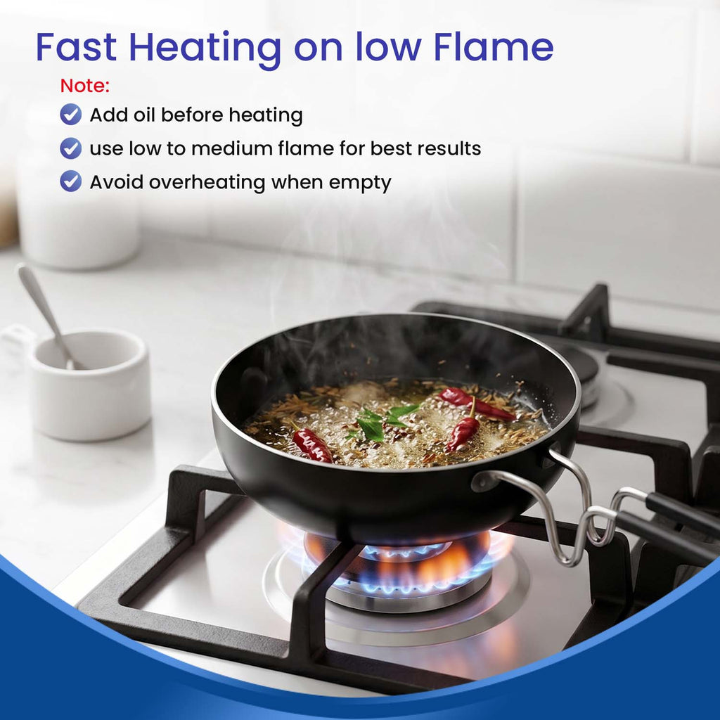 Iron Tadka Pan Pre-seasoned, 100% Pure, Toxin-free