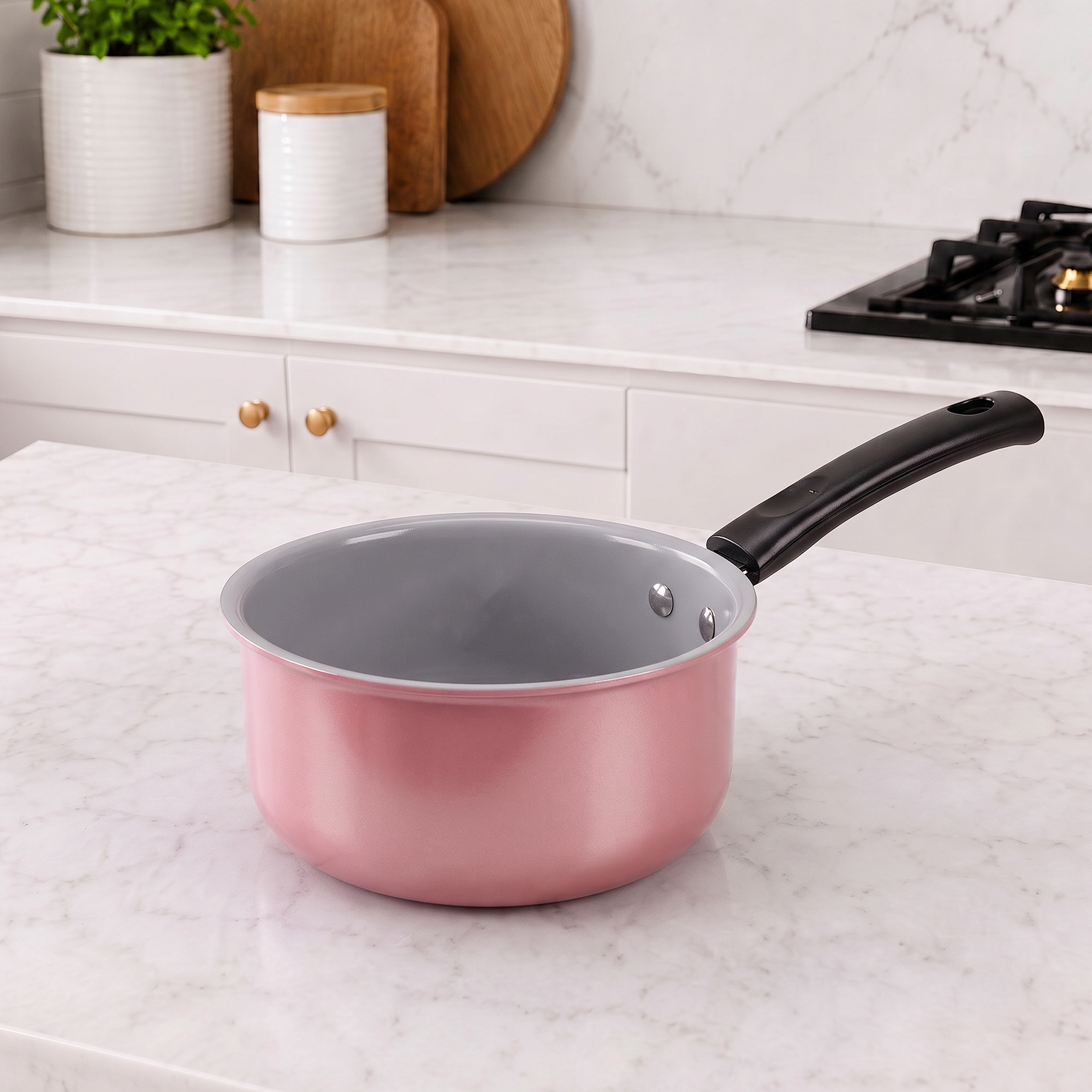 Premium Pink Non-Stick Saucepan |  PFAS, and PFOS Free