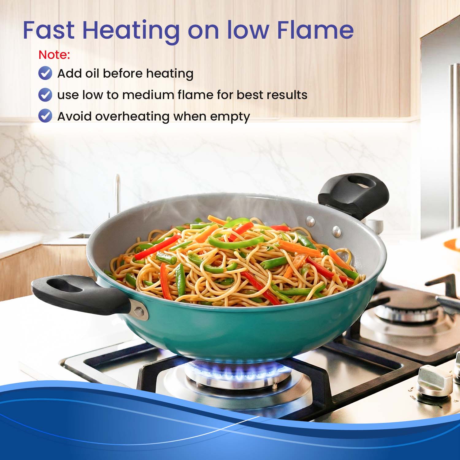 Non-Stick Premium Aqua kadhai | Toxin free