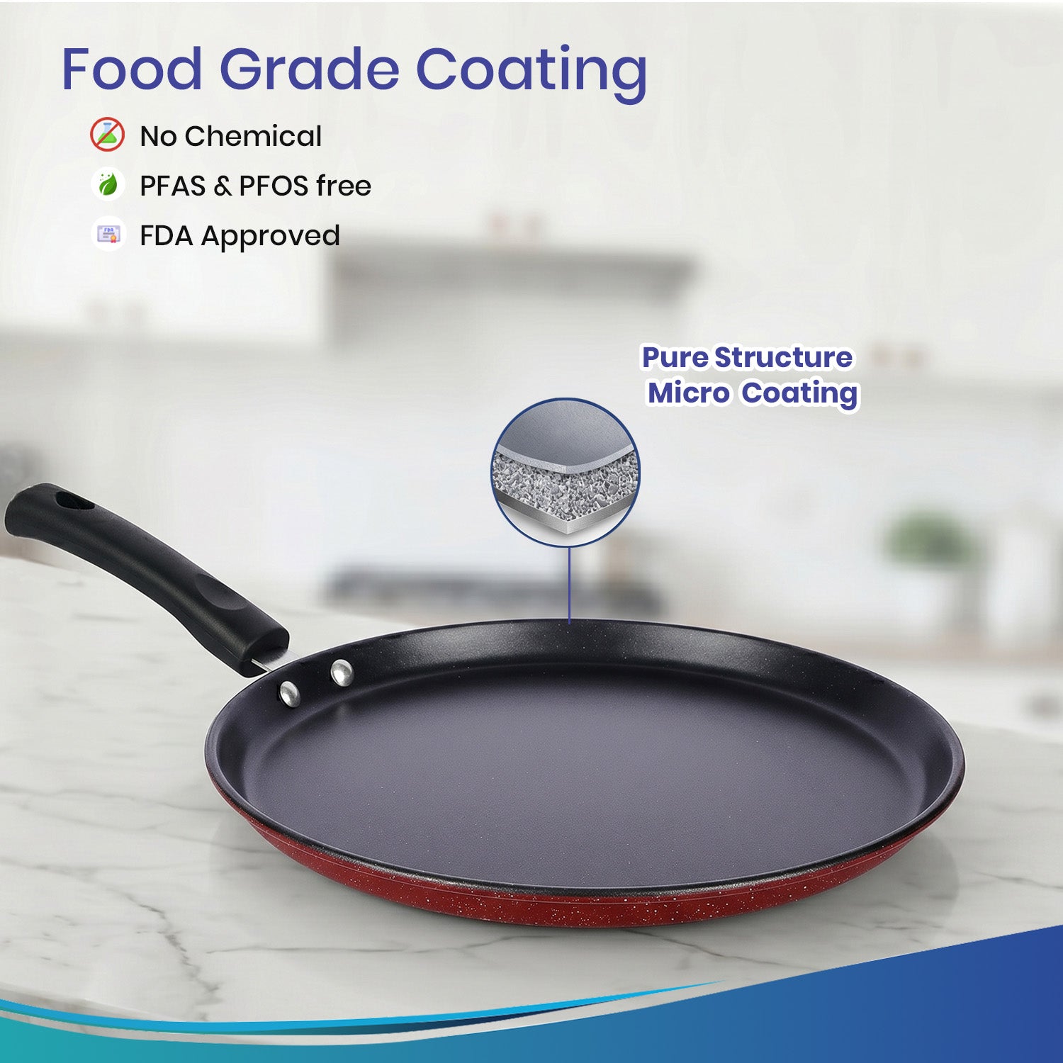 Non-Stick Dosa Tawa | PFAS-Free Micro Coating