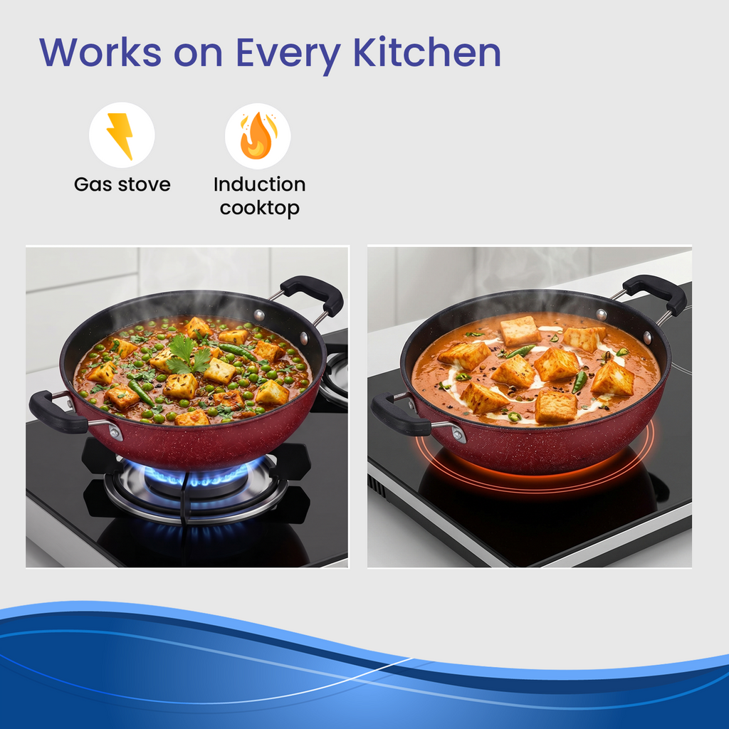 Non-Stick Kadai with Staycool Handles, FDA Approved