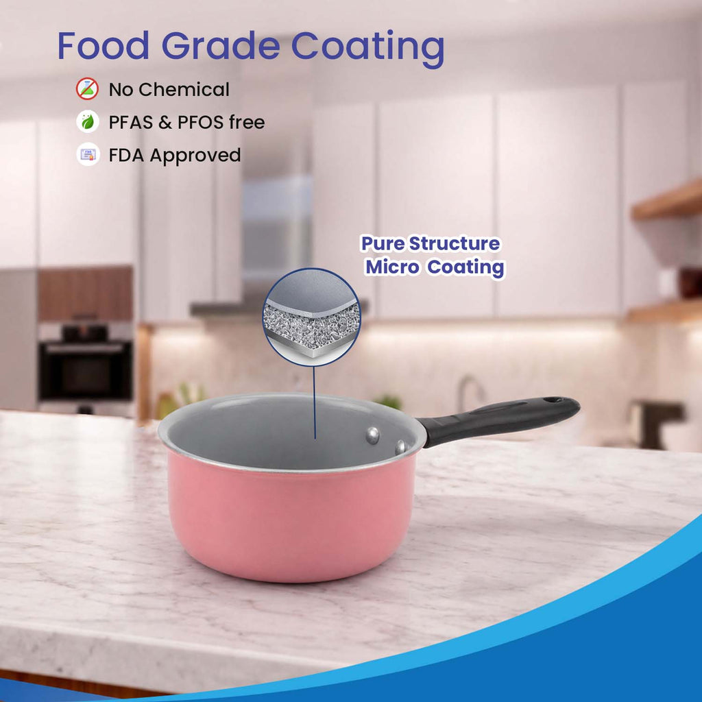 Premium Pink Non-Stick Saucepan |  PFAS, and PFOS Free
