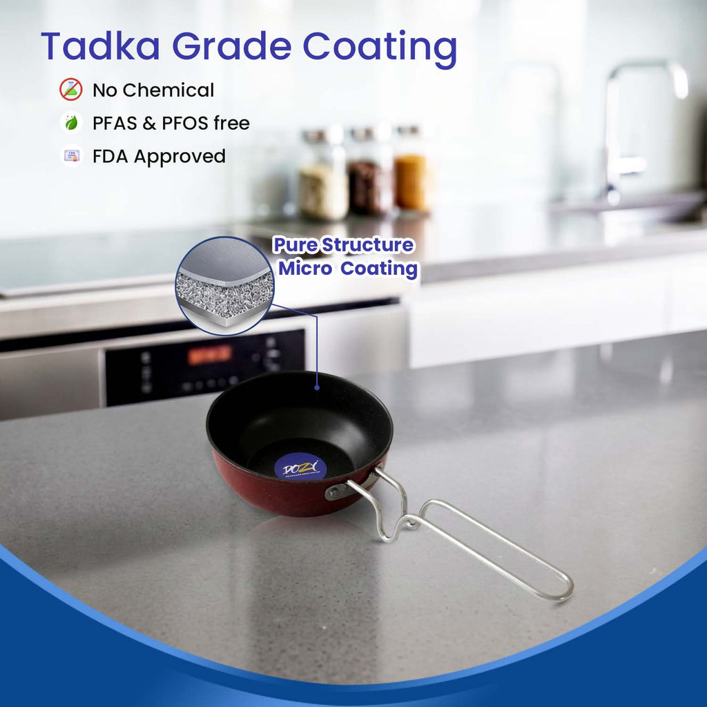 Non-Stick Mini Tadka Pan with Stainless Steel Wire Handle