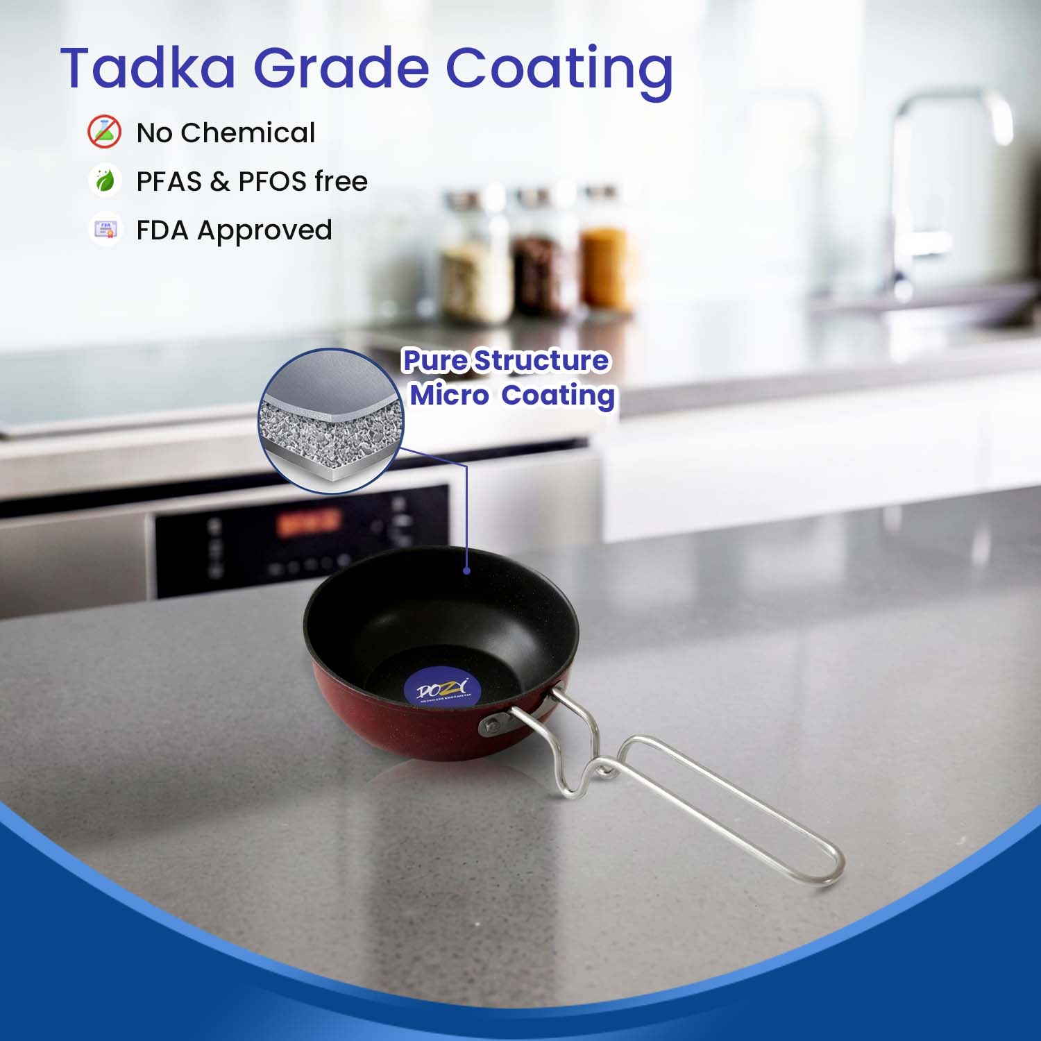 Non-Stick Mini Tadka Pan with Stainless Steel Wire Handle