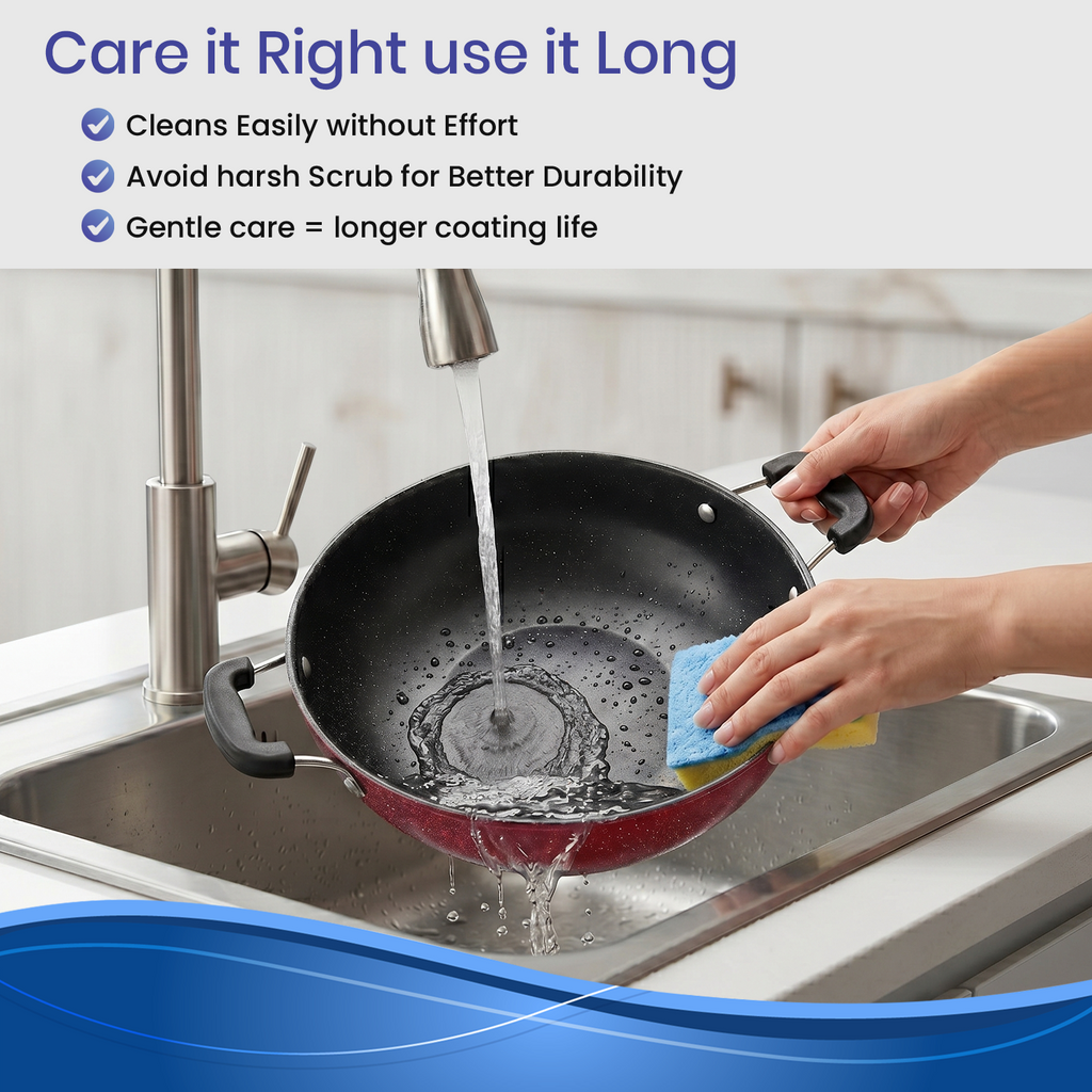 Non-Stick Kadai with Staycool Handles, FDA Approved