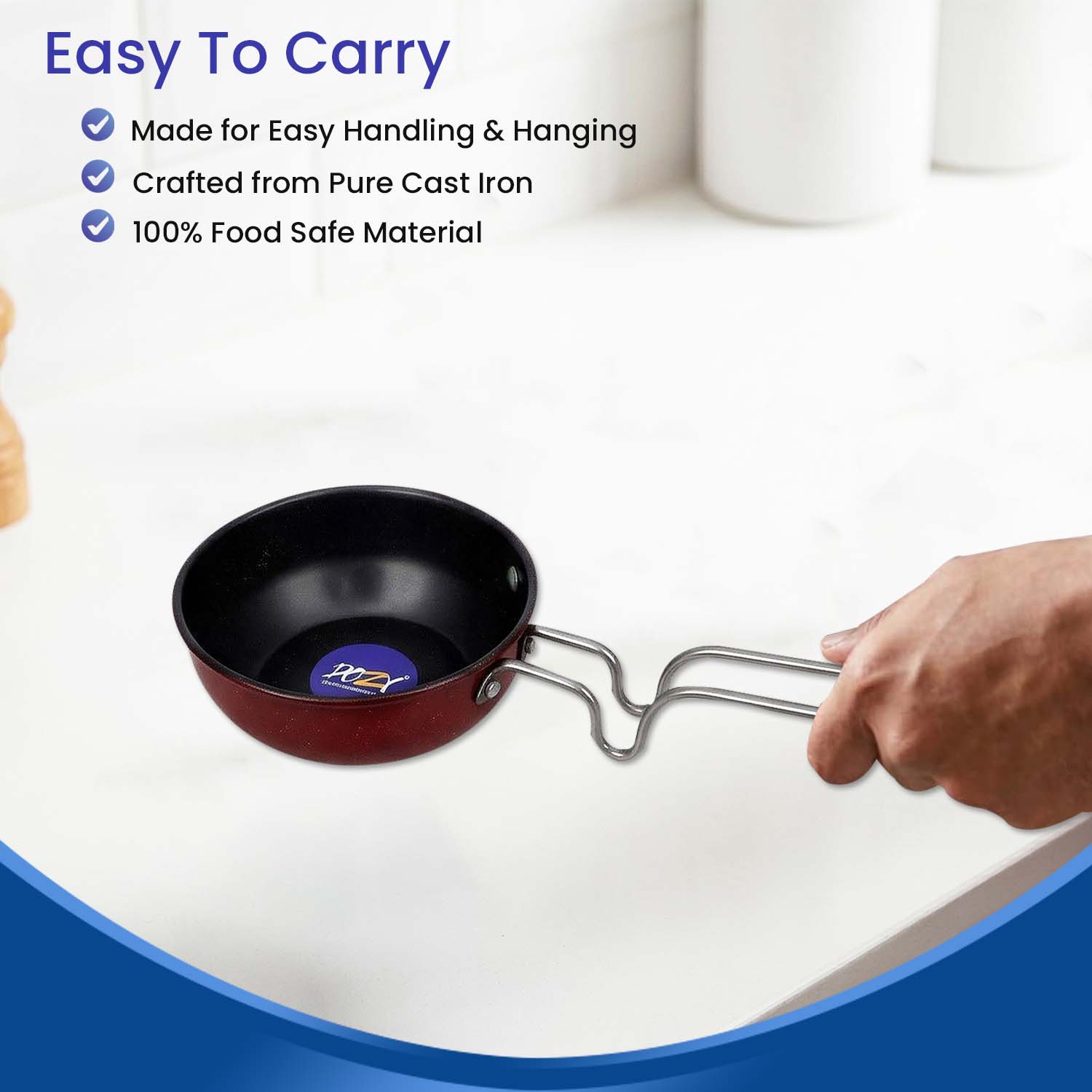 Non-Stick Mini Tadka Pan with Stainless Steel Wire Handle