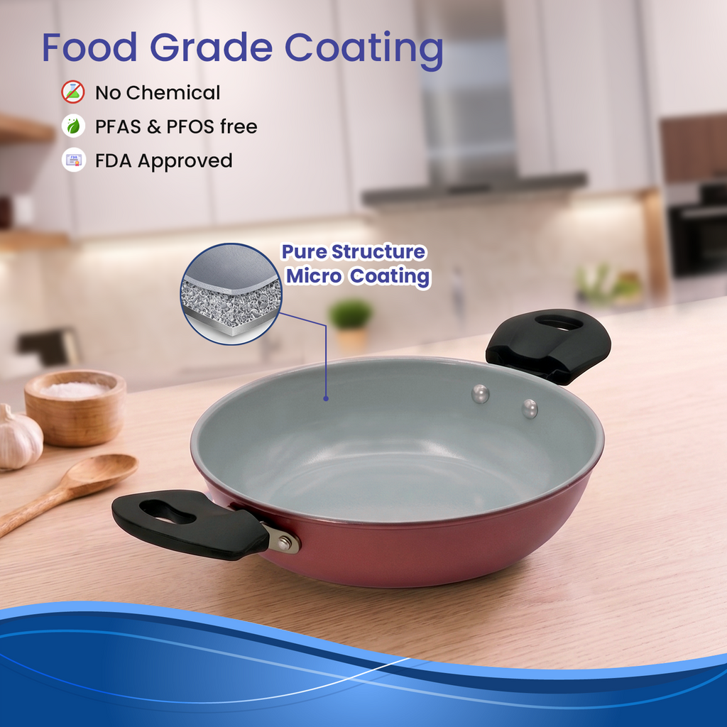 Non-Stick Premium Pink Kadhai | FDA Approved
